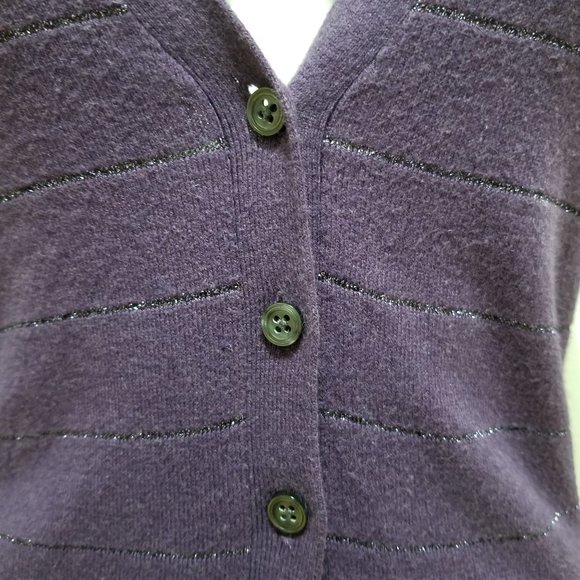 American Eagle cardigan Small metallic stripe knit button front sweater - Picture 6 of 12